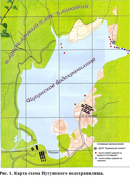 Карта юмагузинского водохранилища